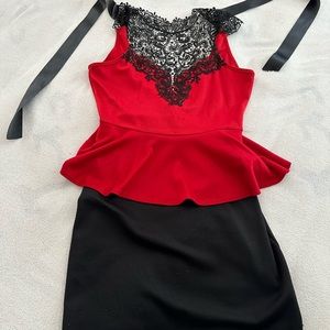 Lipstick mini dress red/black size Large